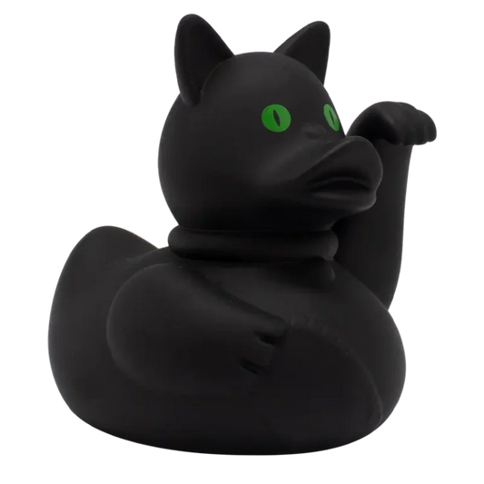 Black Lucky Cat Rubber Duck