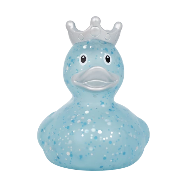 Blue Glitter Duck with Crown