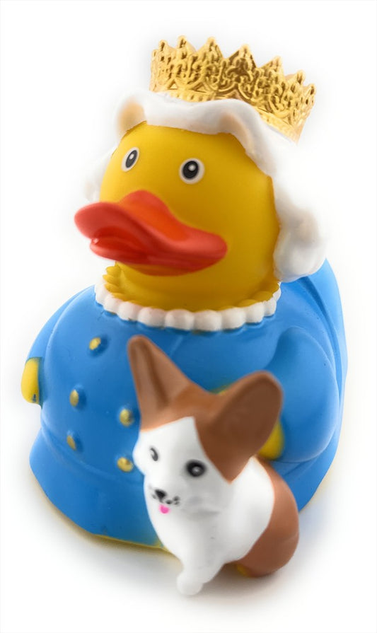 Queen Rubber Duck with Corgi