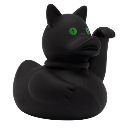 Black Lucky Cat Rubber Duck