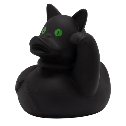 Black Lucky Cat Rubber Duck