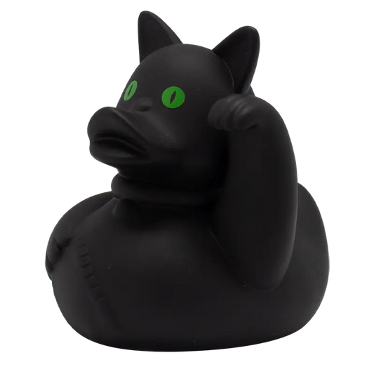Black Lucky Cat Rubber Duck