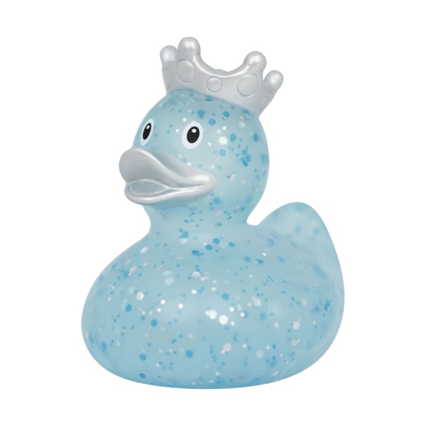 Blue Glitter Duck with Crown