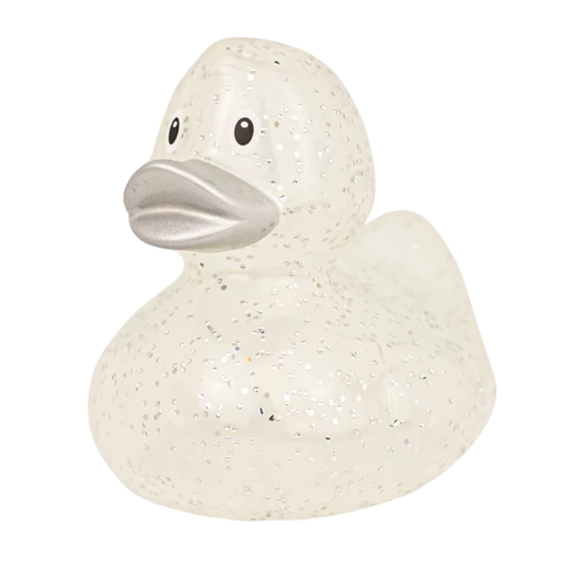 Silver Glitter Rubber Duck