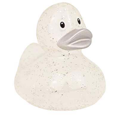 Silver Glitter Rubber Duck