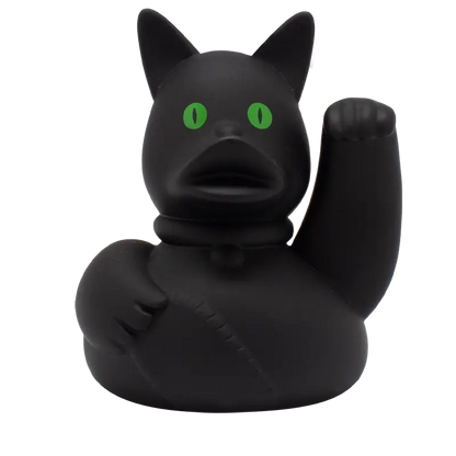 Black Lucky Cat Rubber Duck