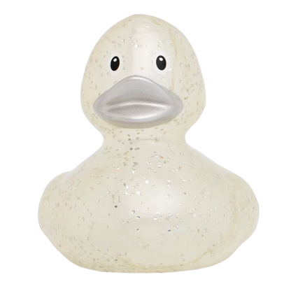 Silver Glitter Rubber Duck